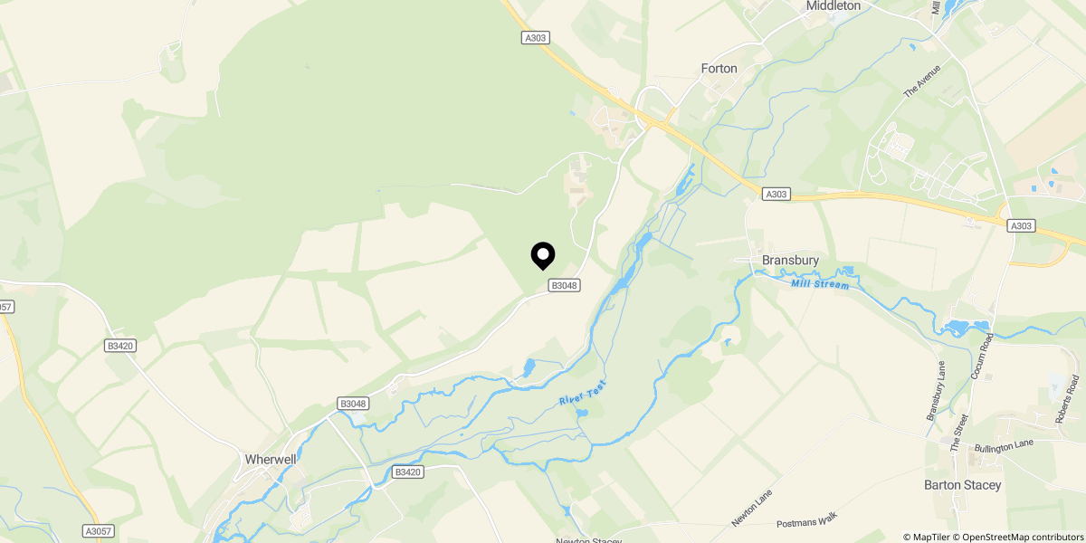 Approximate location of Wherwell, Hampshire, SP11 7AW